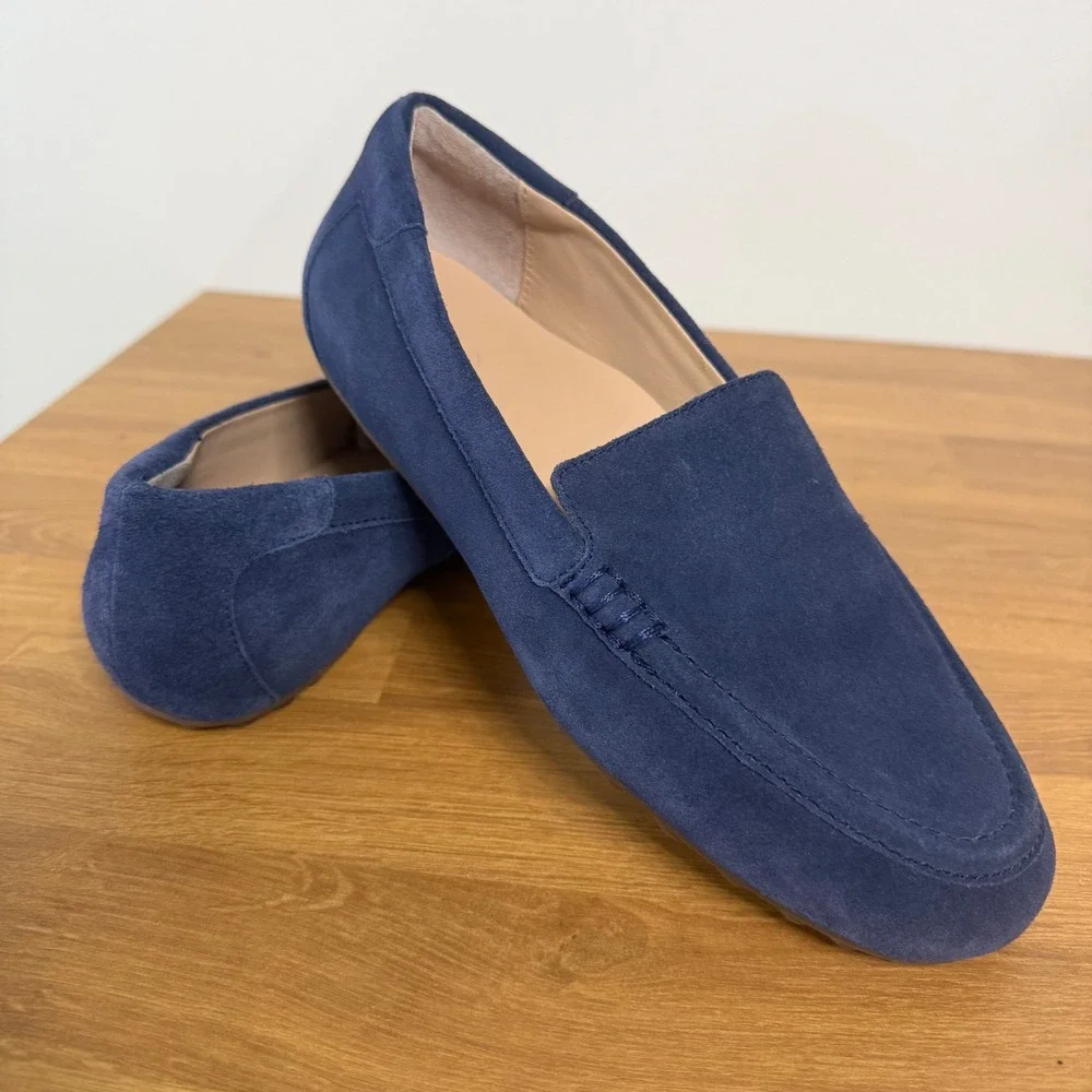 ABEO Harbor 3880 Womens Navy Blue Suede Driving Loafers Flats Size 7.5 Neutral